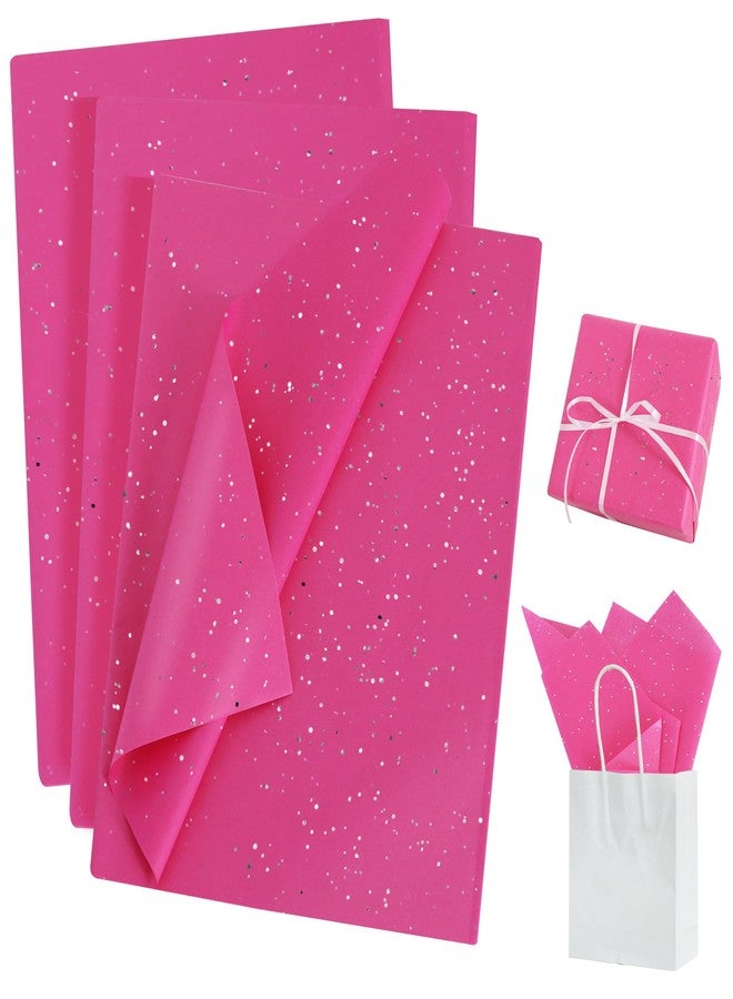 بيشيدا، ٥٠ ورقة من ورق المناديل اللامع باللون الوردي الفاتح، ورق تغليف لامع لأكياس الهدايا، مقاس ١٤ × ٢٠ بوصة، مناسب لأعياد الميلاد وحفلات الزفاف والتخرج والأعمال اليدوية والزهور في المناسبات. - Image 1